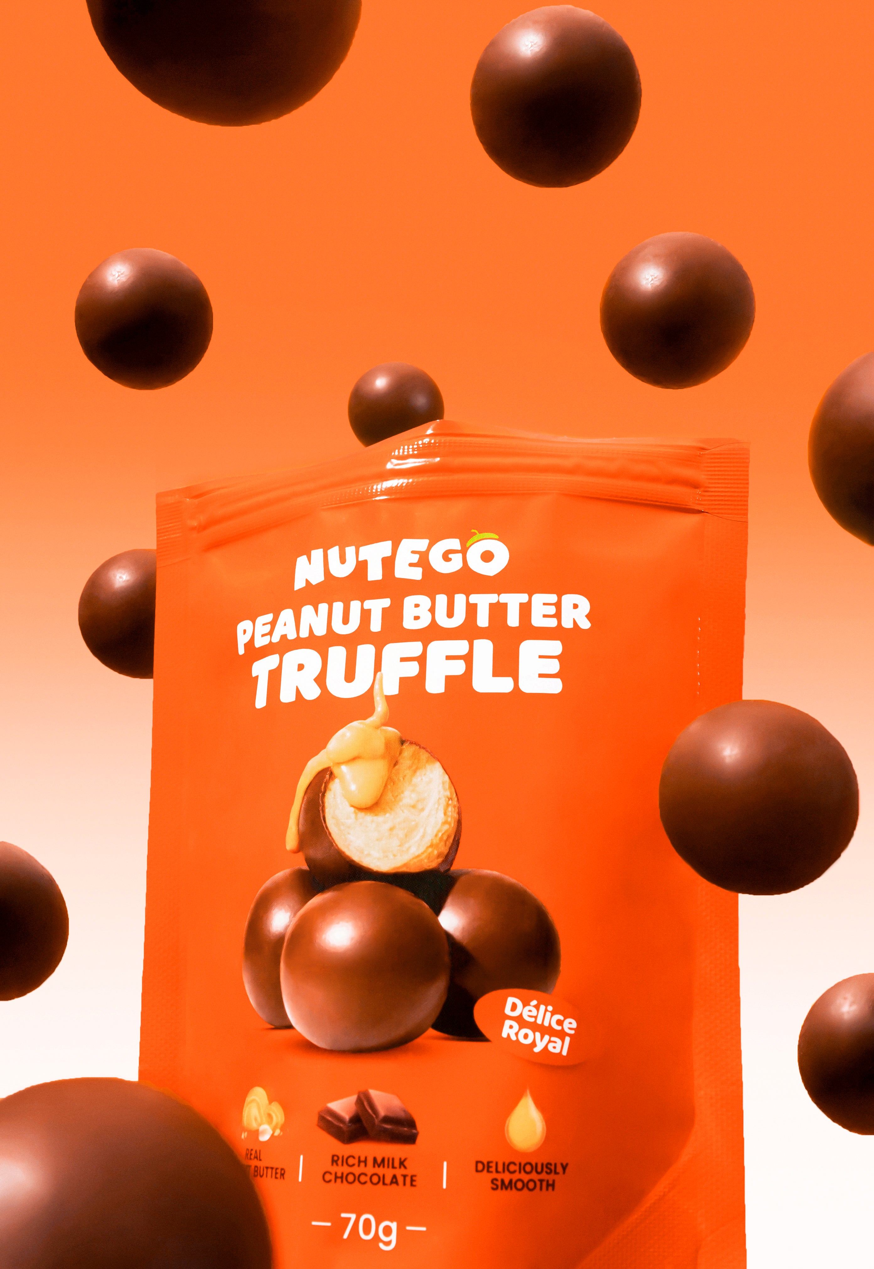 Piima trühvlid maapähklivõi täidisega