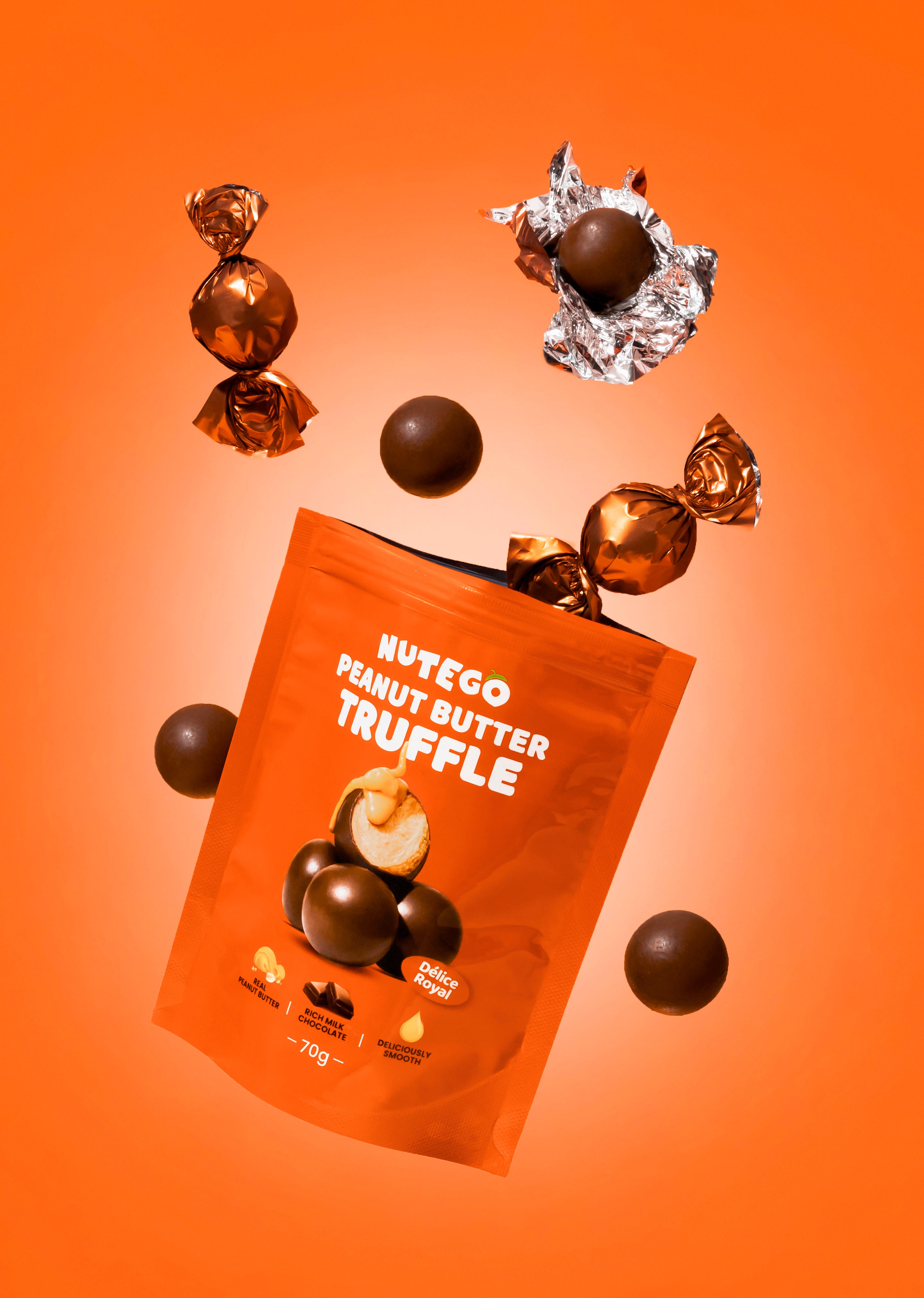 Piima trühvlid maapähklivõi täidisega