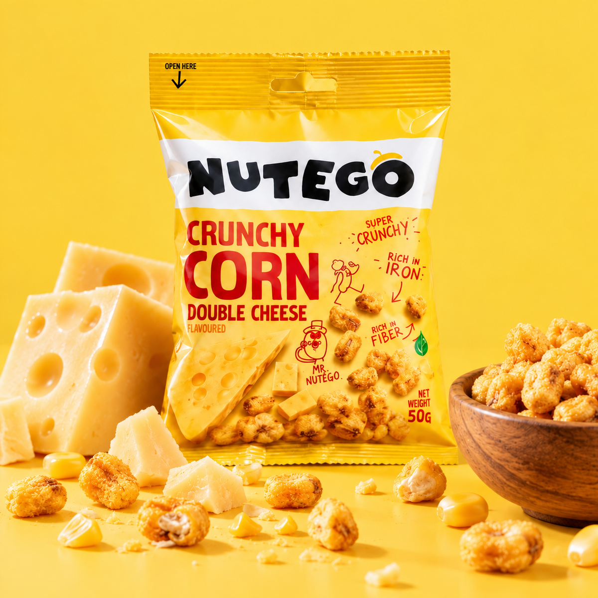 Kraukšķīgā kukurūza ar siera garšu 50g