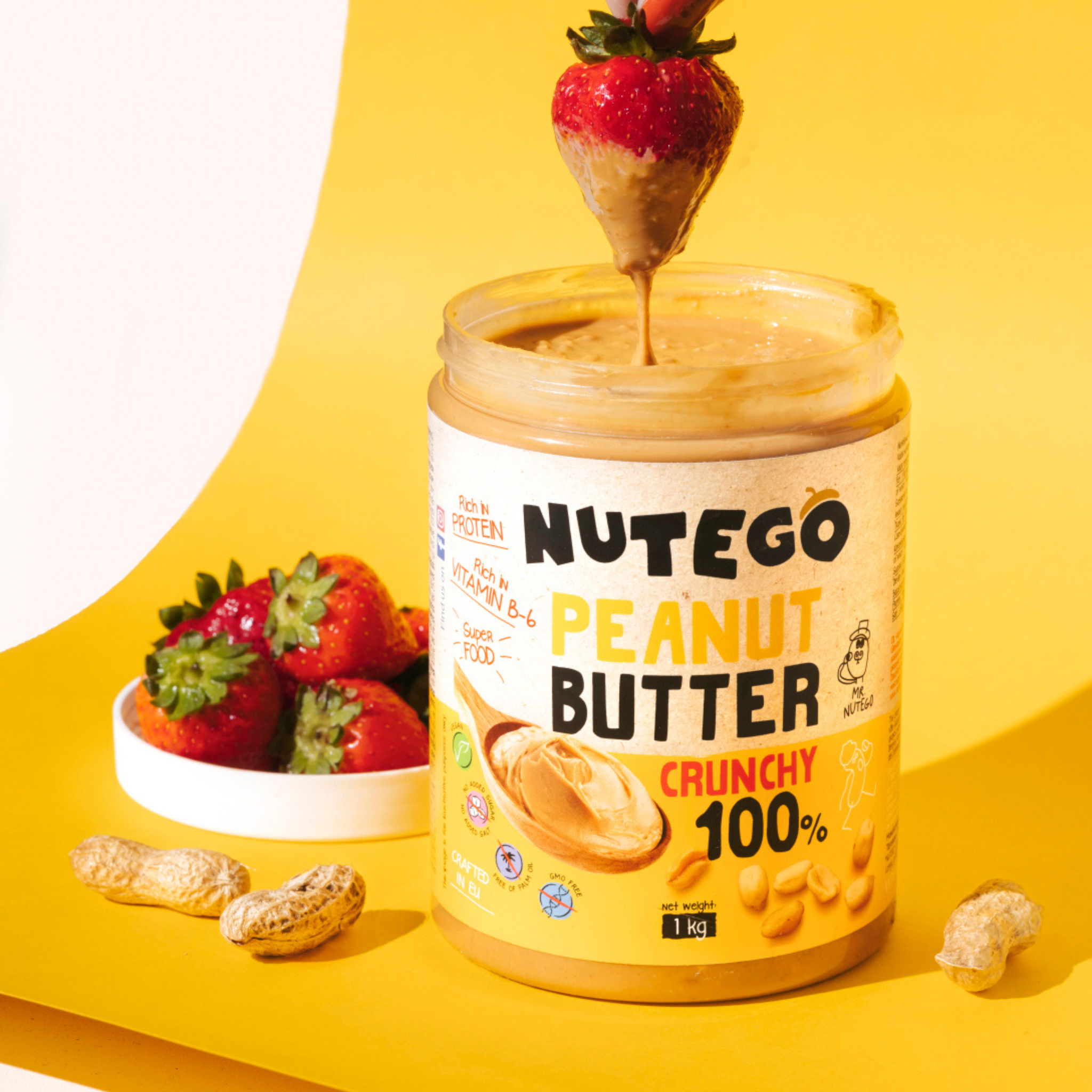 Zemesriekstu krēms ar riekstu gabaliņiem 100% – Bez cukura un bez sāls