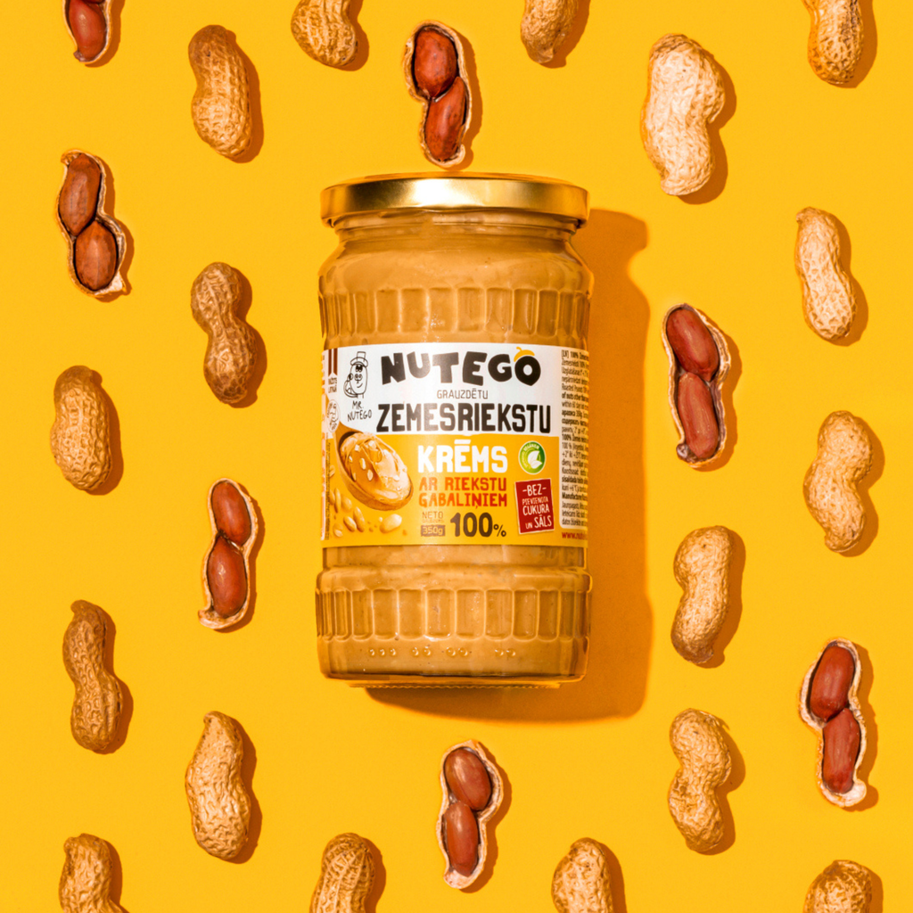 Zemesriekstu krēms ar riekstu gabaliņiem 100% – Bez cukura un bez sāls