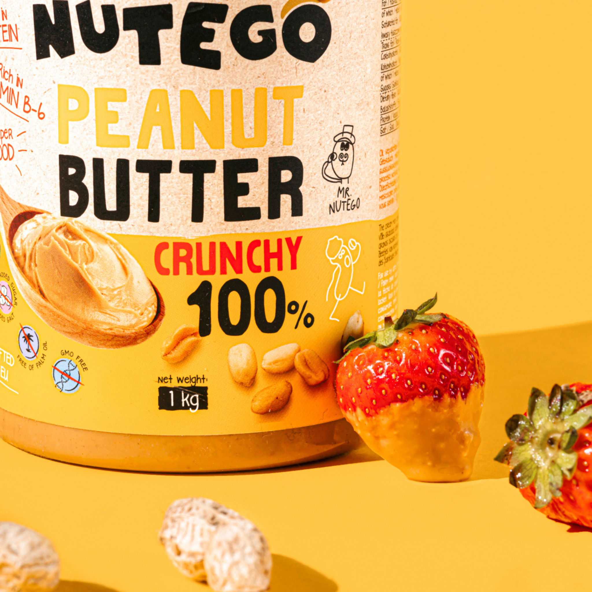 Zemesriekstu krēms ar riekstu gabaliņiem 100% – Bez cukura un bez sāls