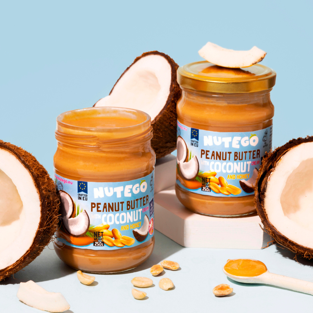 Peanut butter with coconut cream and honey