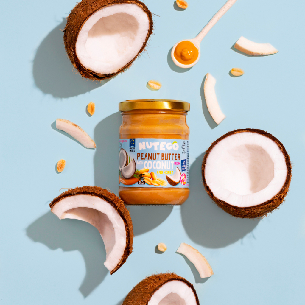 Peanut butter with coconut cream and honey