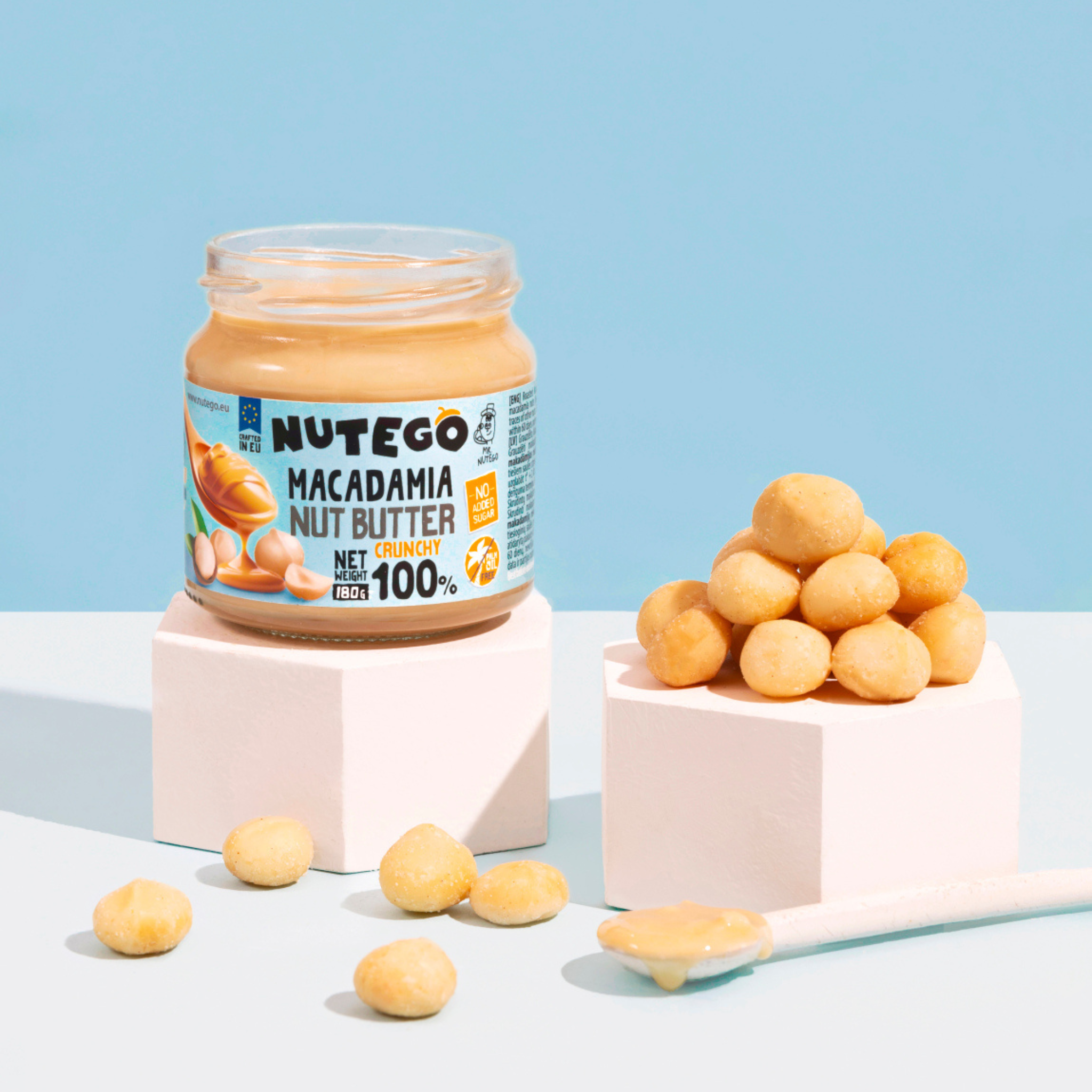 Makadāmijas riekstu krēms ar riekstu gabaliņiem 100%