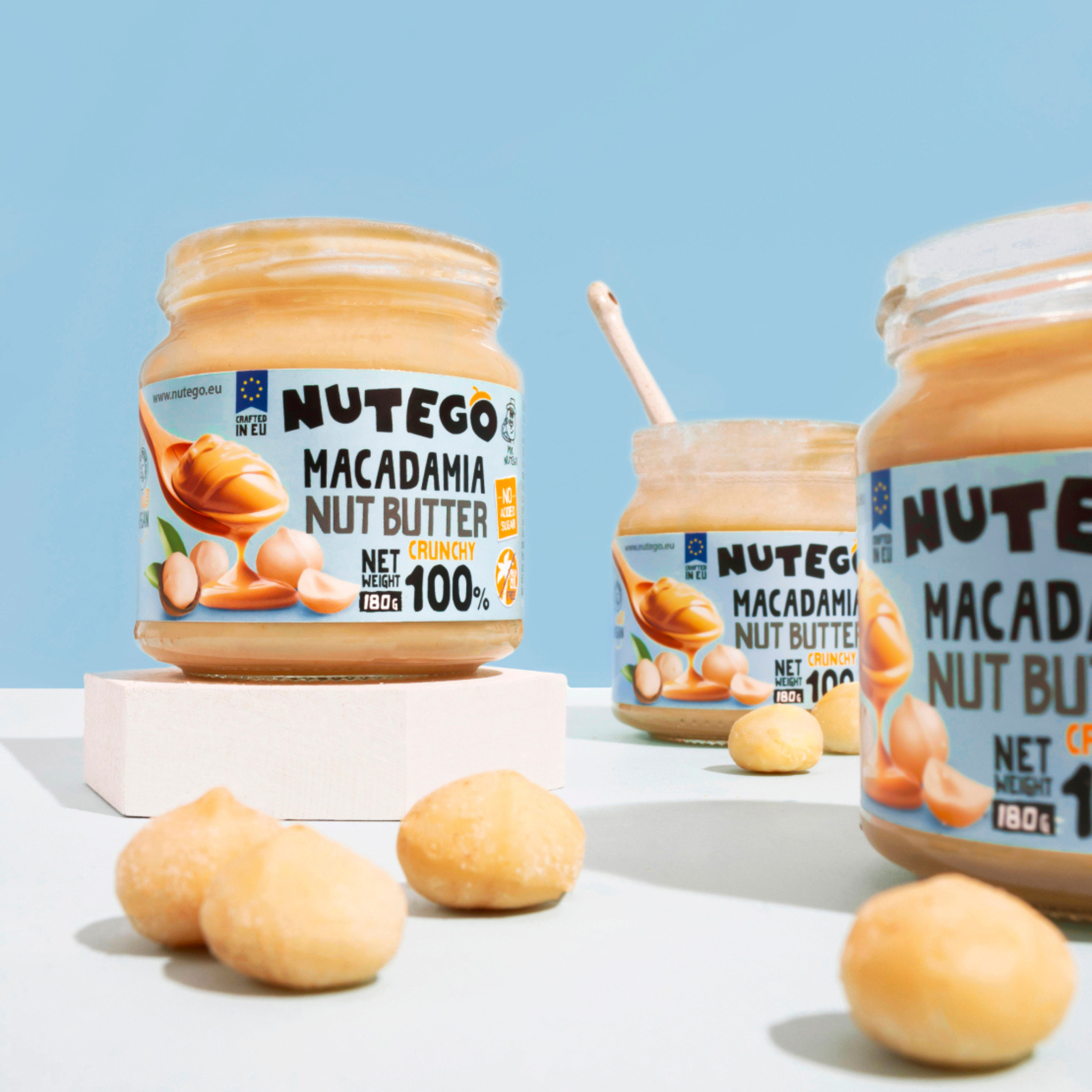 Makadāmijas riekstu krēms ar riekstu gabaliņiem 100%