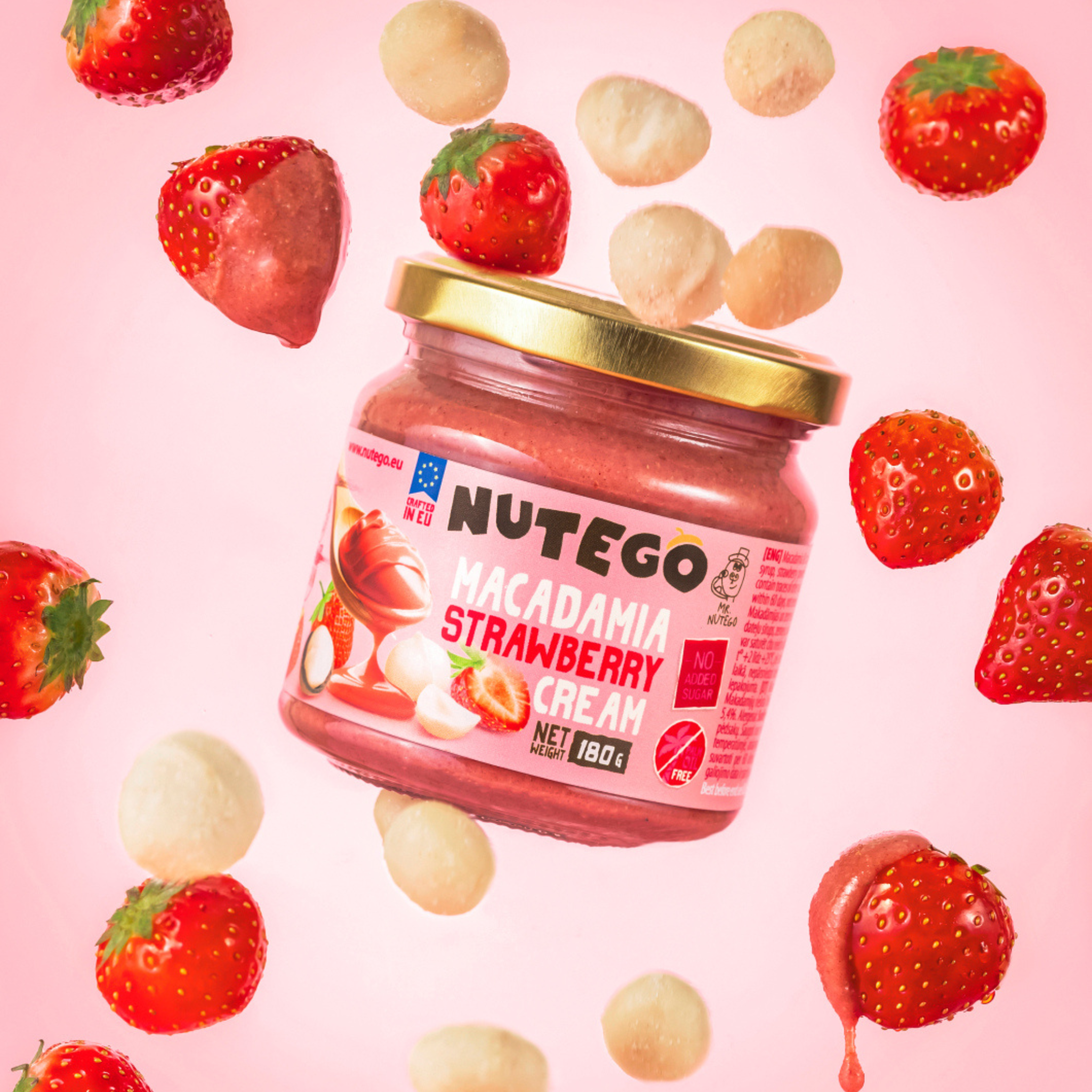 Makadāmijas un zemeņu krēms