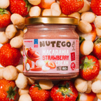 Makadamijos ir braškių kremas