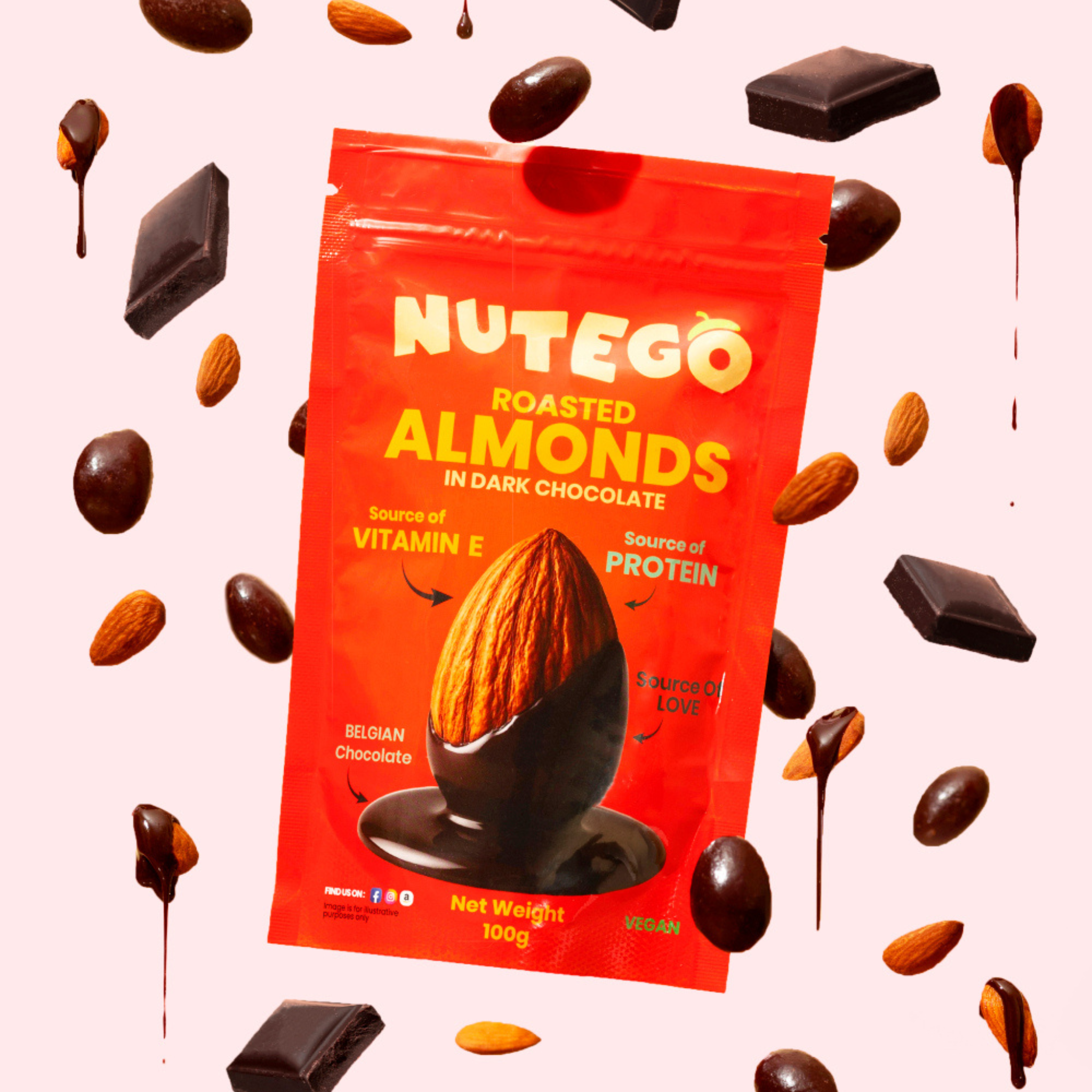 Mandeles tumšajā šokolādē 100g