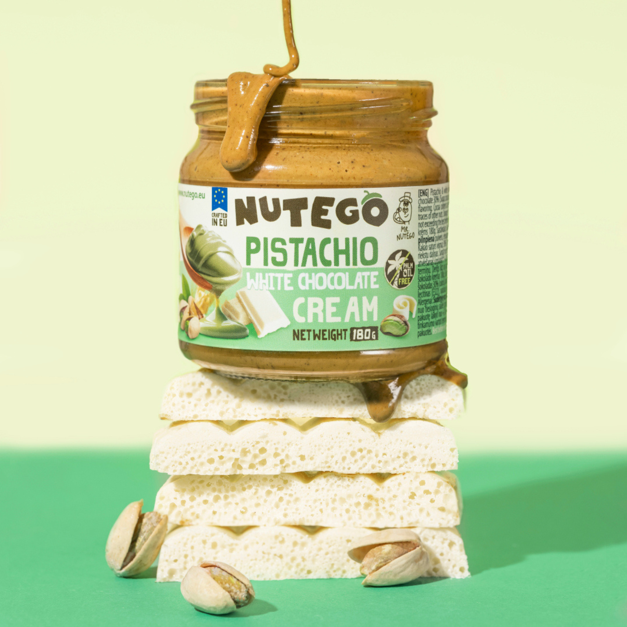 Pistāciju krēms Ar balto beļģu šokolādi