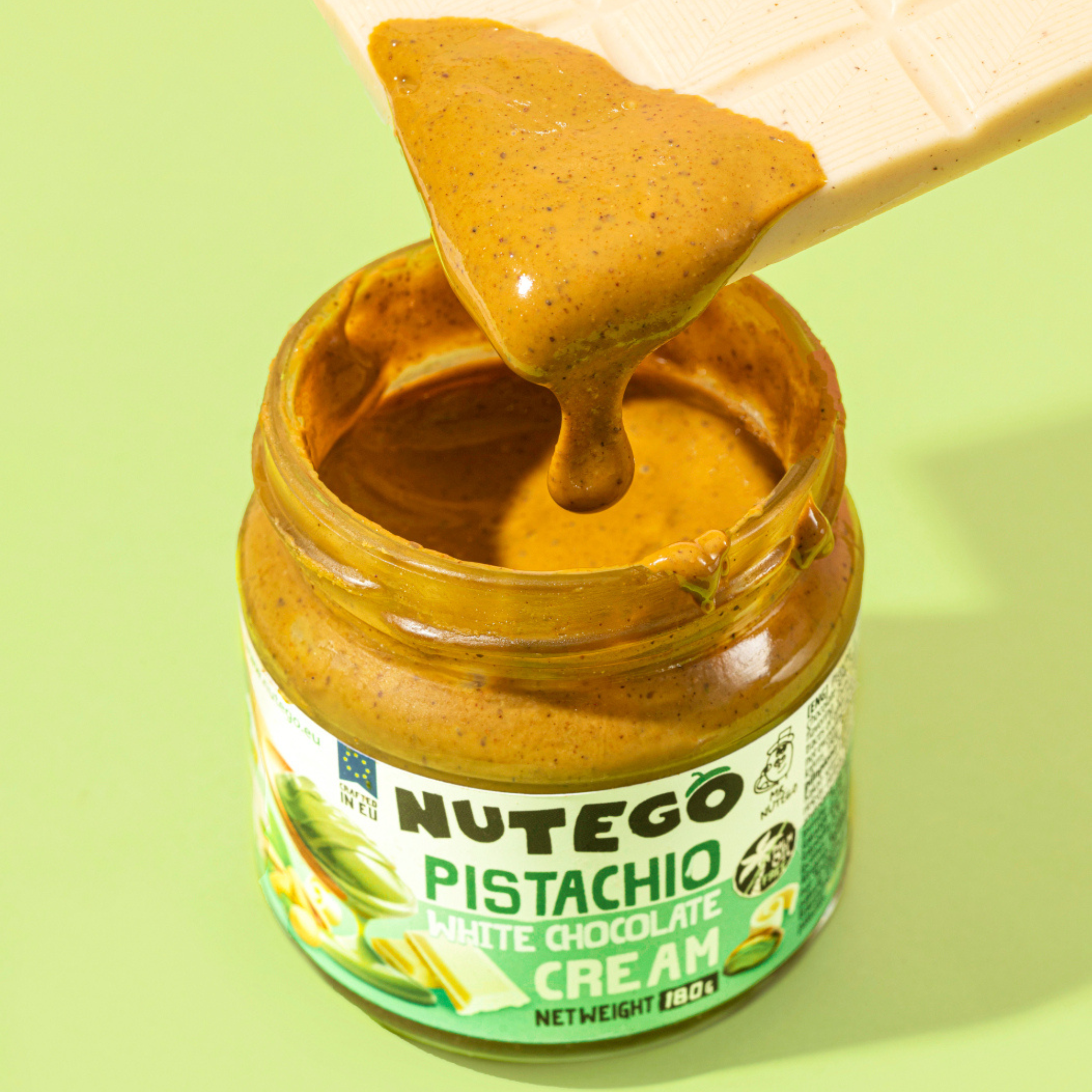 Pistāciju krēms Ar balto beļģu šokolādi